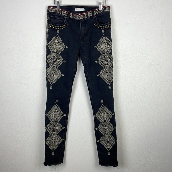 𝅺ANTHROPOLOGIE Odd Molly Embroidered Skinny Jeans - Picture 1 of 14